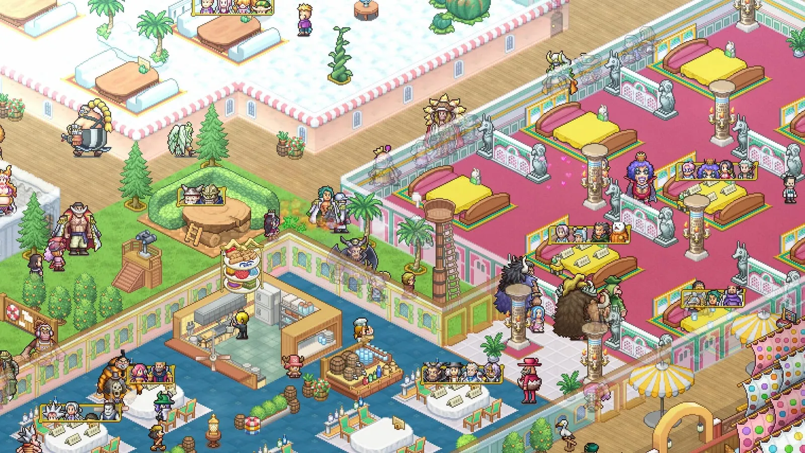 One Piece: Grand Gourmet – pixelartová plovoucí restaurace plná postav z One Piece