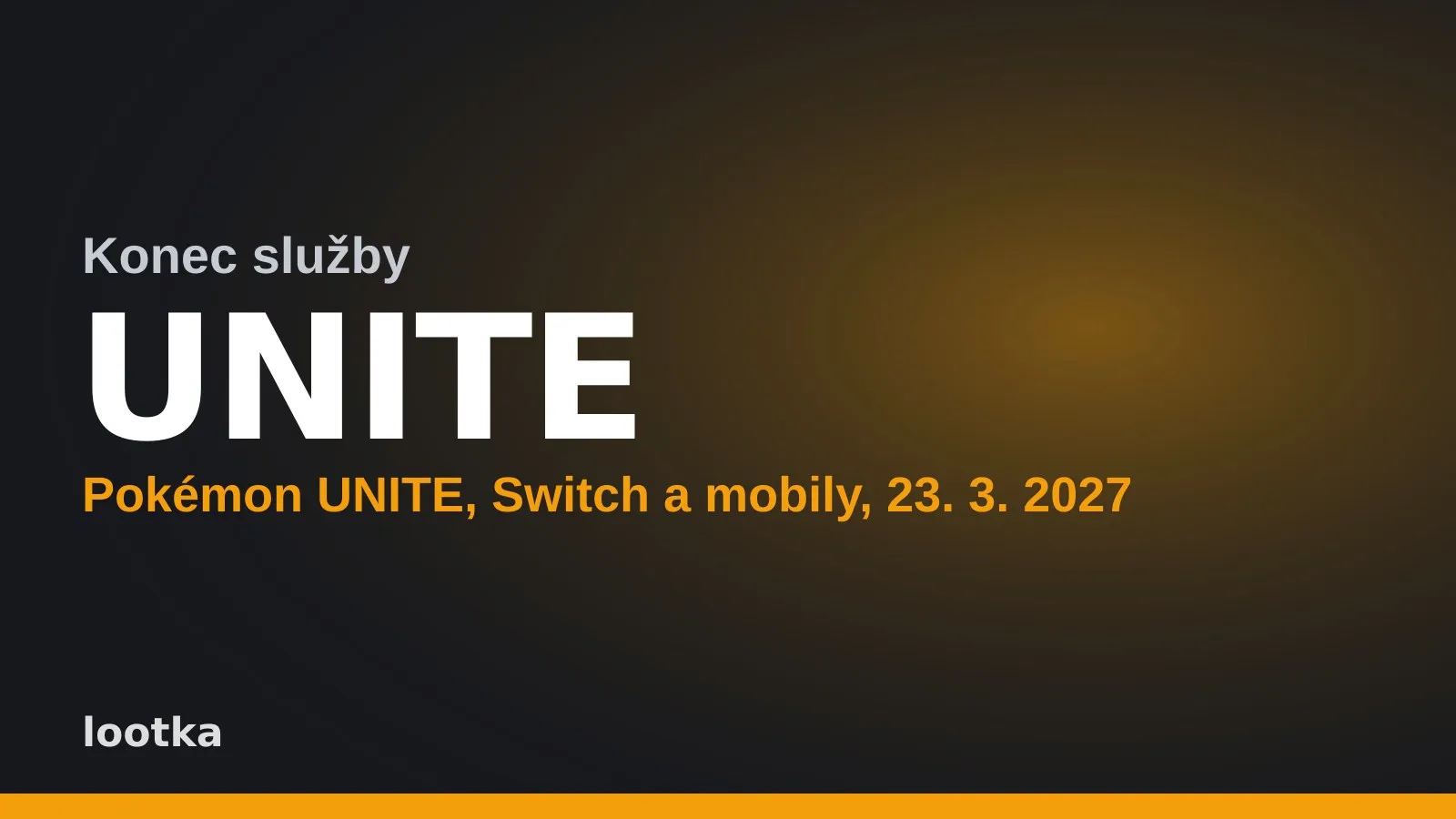 Textová obálka s nápisem Konec služby a názvem Pokémon UNITE