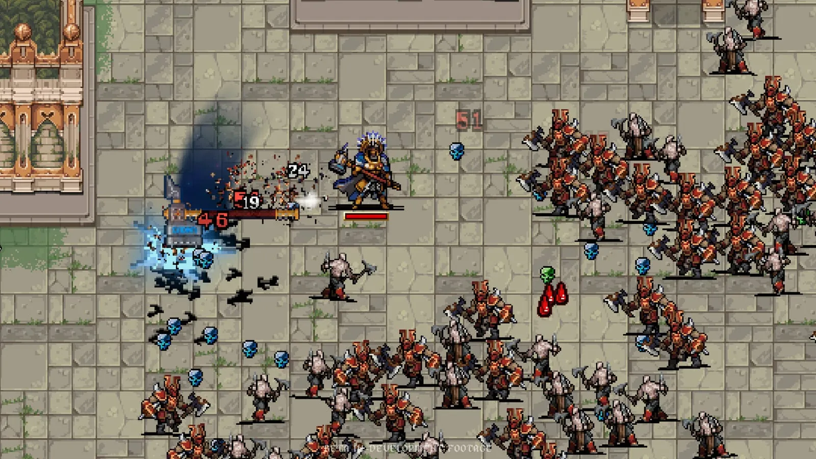 Warhammer Survivors – hrdina ve zlaté zbroji čelí davu nepřátel v pixelartové aréně